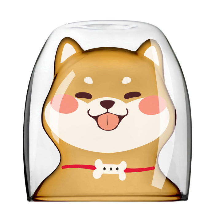 Cute Dog Cup Shiba Inu Glass Cup Water Glass Housewarming Gift For Dog