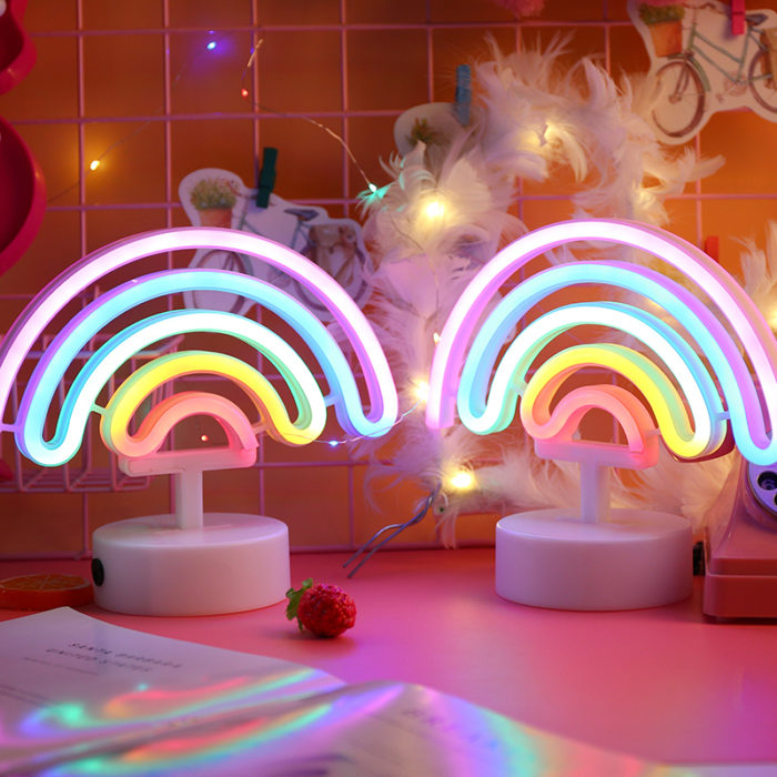 Cute Rainbow LED Night Light Kawaii Home Decor Night Lamp RegisBox