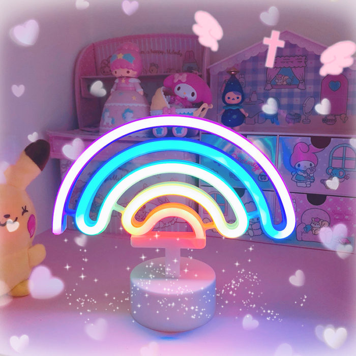 Rainbow LED Night Light Cute Neon Light Kawaii Home Decor RegisBox