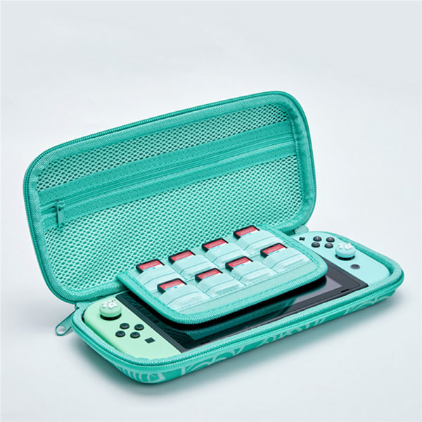 ACNH Case For Switch/Switch Lite White Carrying Case Green Leaf - RegisBox