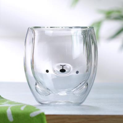 Cute Animal Cup Double Wall Glass Housewarming Gifts - Cat