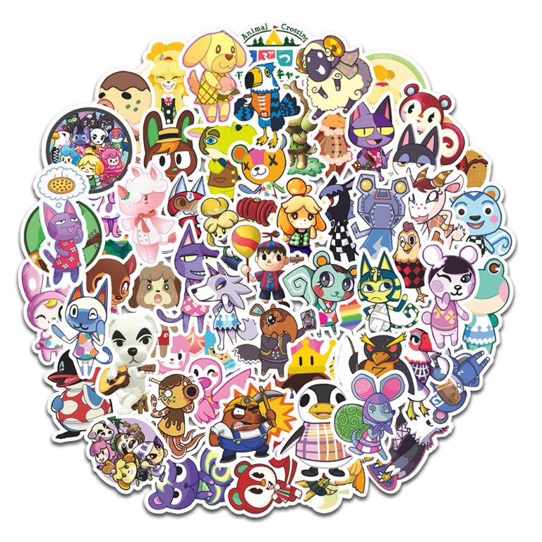 Cute Animal Crossing Stickers 60PCS ACNH Vinyl Sticker RegisBox