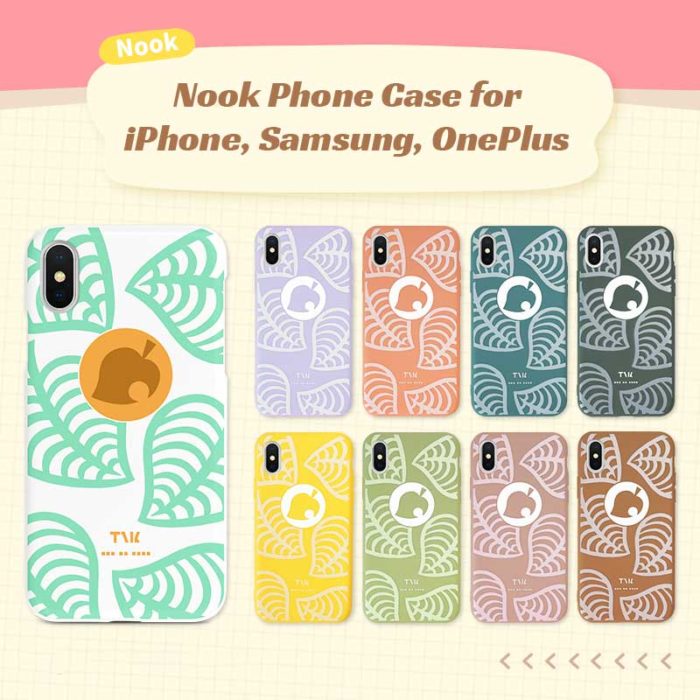Animal Crossing Nook Phone Case ACNH Leaf Nook Inc. IPhone Case RegisBox