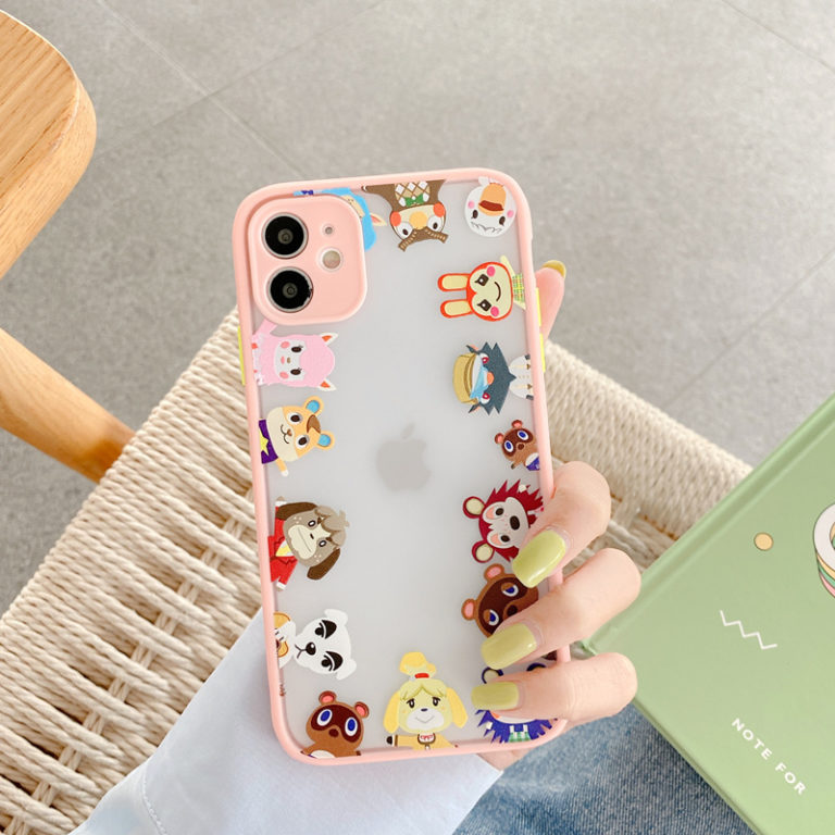 Cute Animal Crossing iPhone Case Pink Bordered Kawaii ACNH iPhone 12
