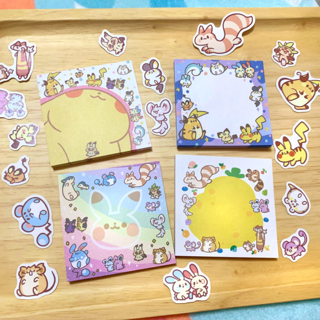 Mouse Pokemon Notepads Cute Pokemon Memo Sheet Pikachu Stationery Regisbox