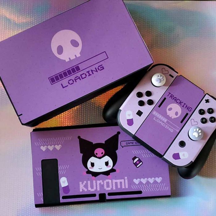 Cute Nintendo Switch Skin Cover Full Set Kuromi Switch Wrap Kawaii