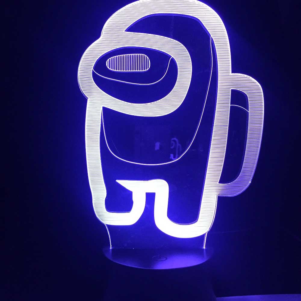 Among Us Unter uns LED Lampe Licht Imposter und Crewmate 3D Night Light 7 Farben 