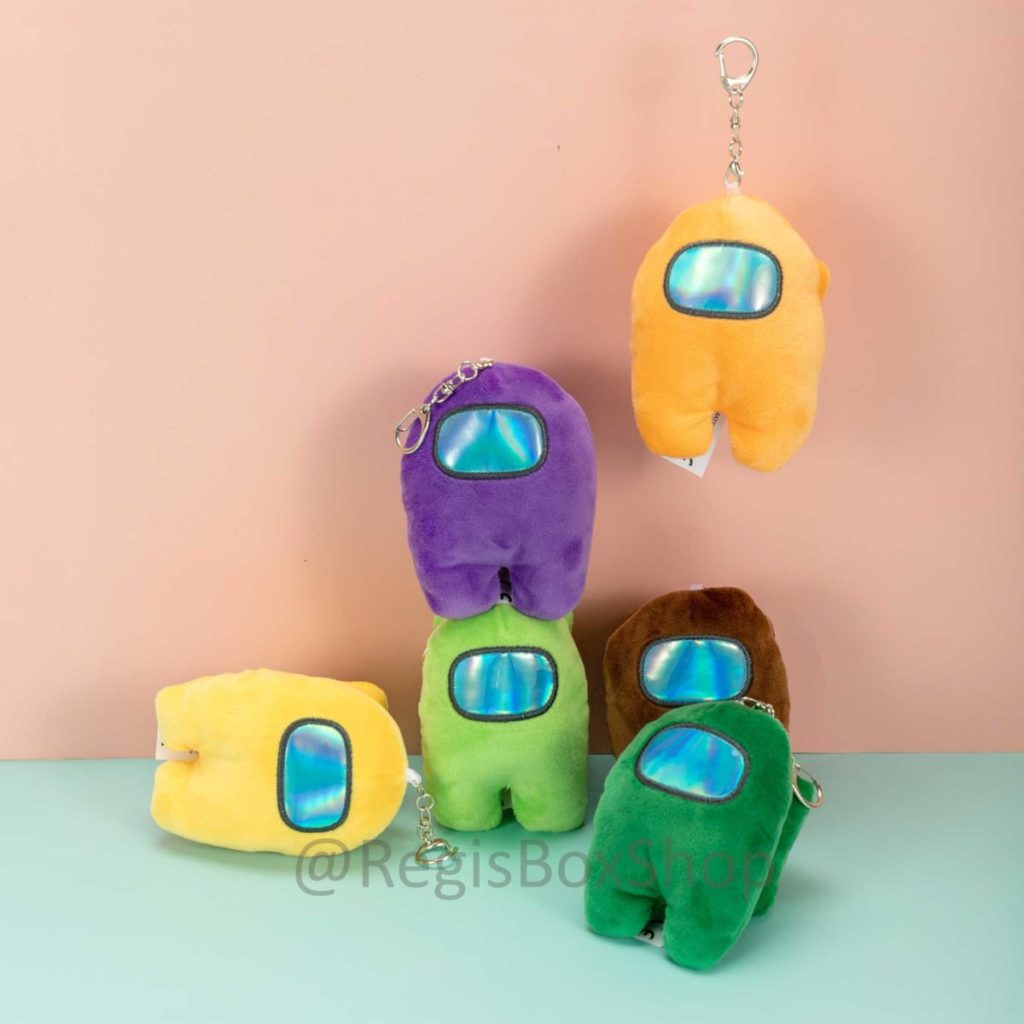 Purple Imposter Crewmate Key Chains Birthday for Game Fans,Gift for Kids and Adults Among Us Plush Toy Keychains 