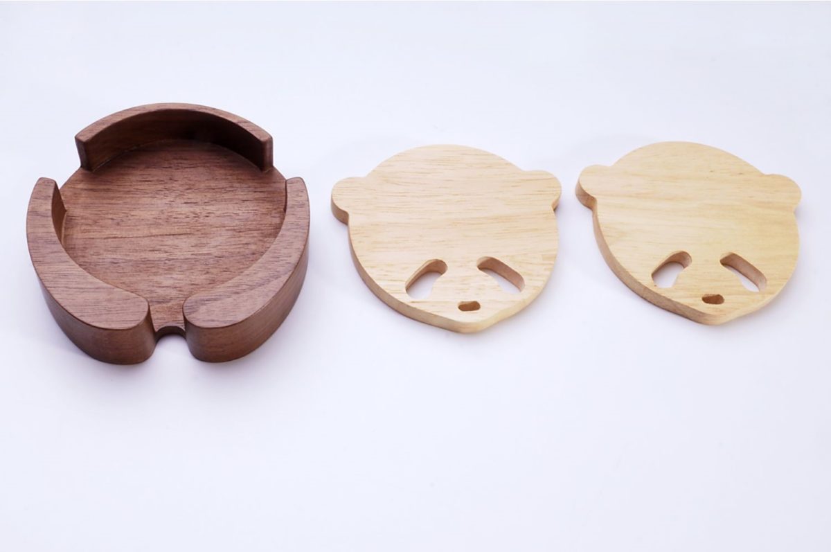 Cute Panda Coaster Set Panda Gift Walnut Wood Coaster Wooden Panda Art ...