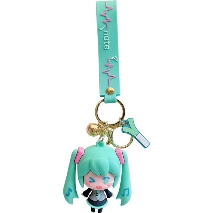 Miku Keychain Wristlet Cute Miku Accessories Miku Key Rings Kawaii Miku