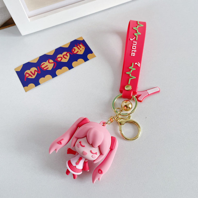 Miku Keychain Wristlet Cute Miku Accessories Miku Key Rings Kawaii Miku