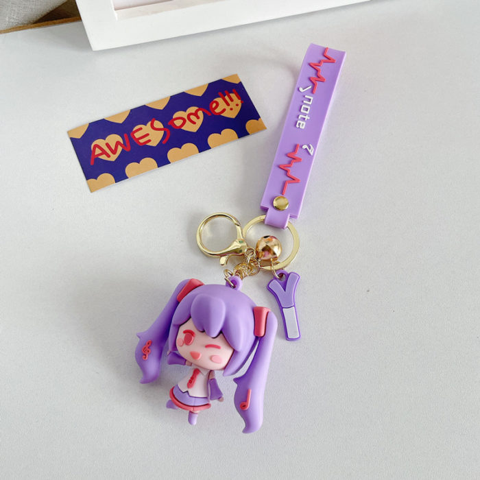 Miku Keychain Wristlet Cute Miku Accessories Miku Key Rings Kawaii Miku