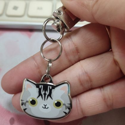 regisbox cat id tags cute cat tags kitten keychain (1)