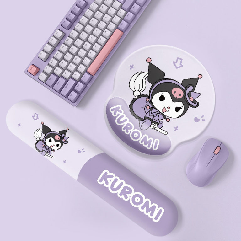 Kuromi Mouse Pad Purple Kuromi Keyboard Wrist Rest Kawaii Game Room Decor Regisbox 4531