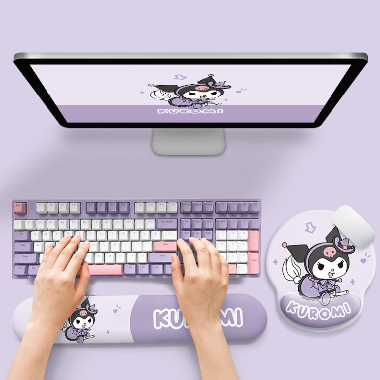 Cute Mouse Pad Purple Cute Keyboard Wrist Rest Kawaii Game Room Decor RegisBox