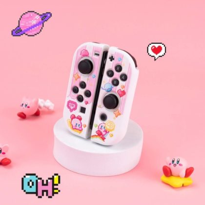 Pixelated Kirby Switch OLED Cover Kawaii Kirby Switch Cases - RegisBox