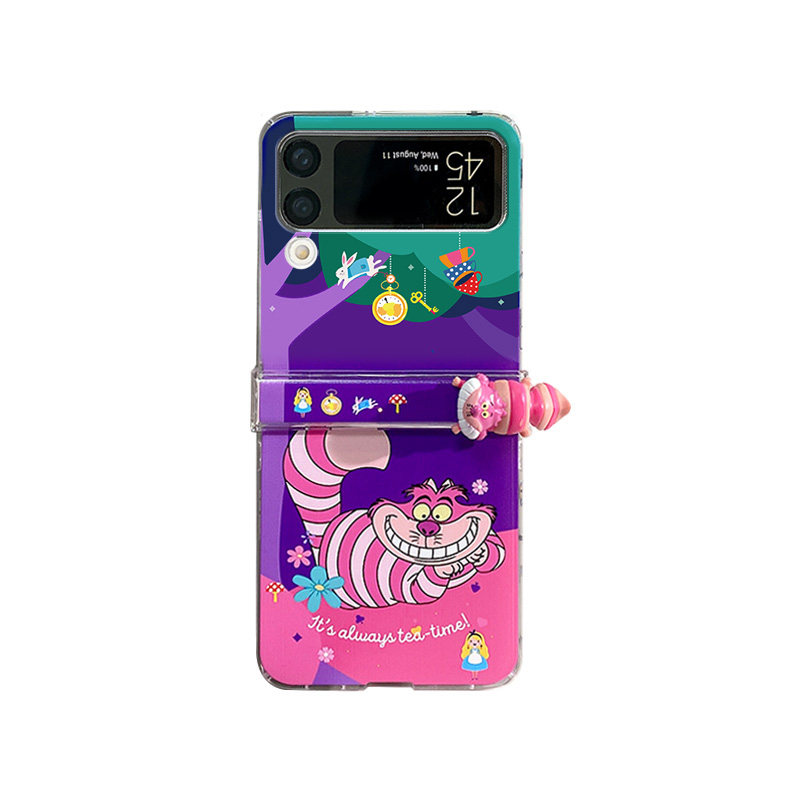Pink cute ins bunny shellf for samsung galaxy z flip3 flip4 flip 3 4 cool  cartoon phone case cartoon rabbit fundas cover