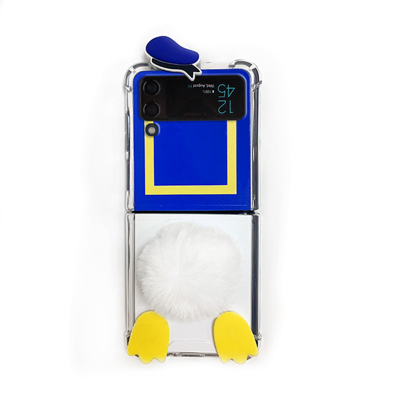 Cartoon Duck Galaxy Flip 1 2 3 4 Phone Case Funny Flip Phone Cases -  RegisBox