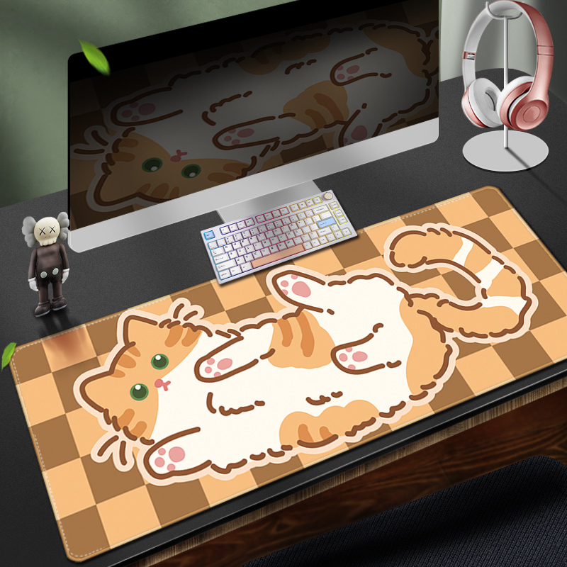 Large Cat Desk Mat Orange Cat Owner Gifts Cute Ragdoll Mouse Pad - B