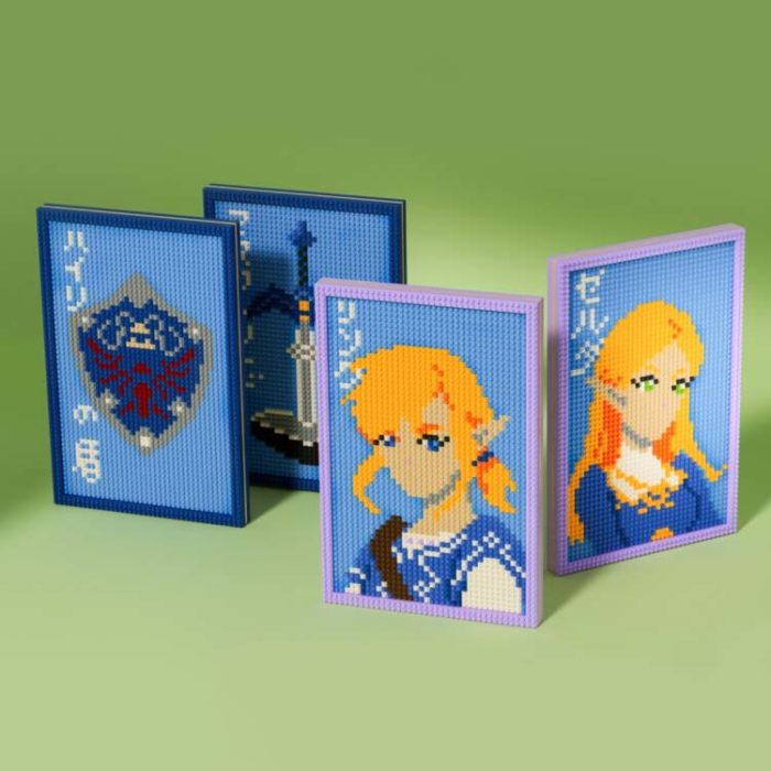 DIY Zelda Mini Blocks BOTW Link Figure Pixelated Zelda Portrait Cool