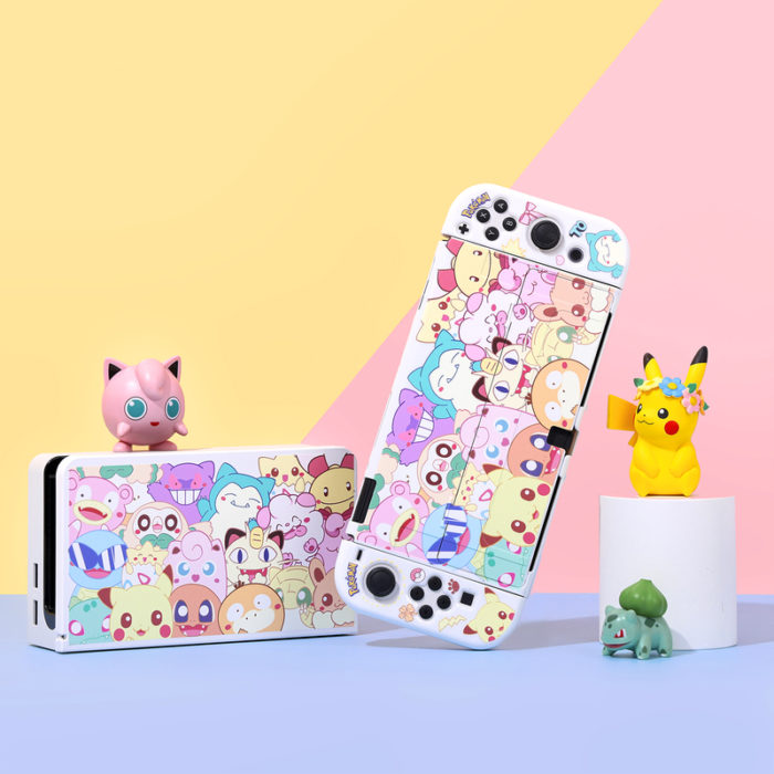 Kawaii Switch Case Colorful Chibi Switch OLED Cover Set - RegisBox
