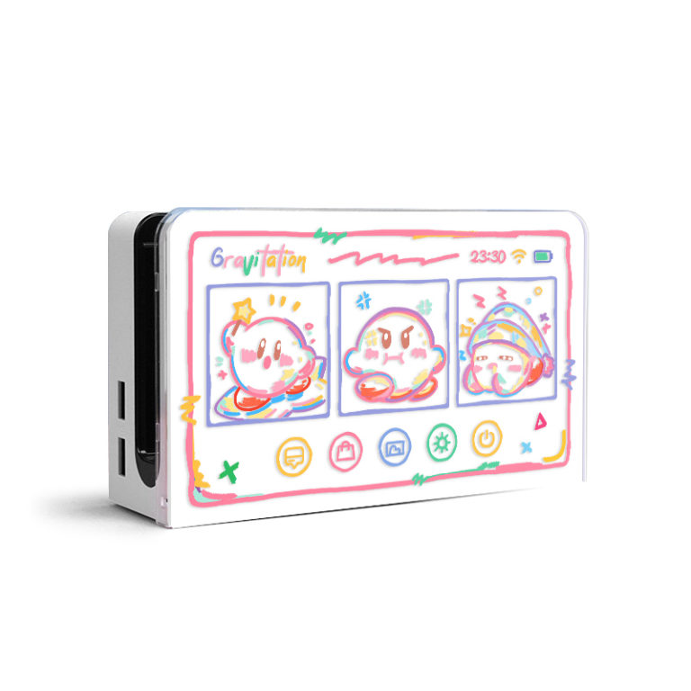 Kirby Switch Storage Case Cute Kirby Doodle Switch OLED Carrying Case