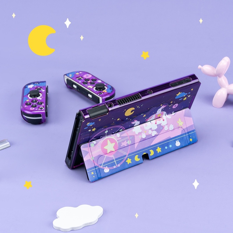 Cute Purple Switch OLED Case Kawaii Fairy Tale Switch OLED Covers - RegisBox