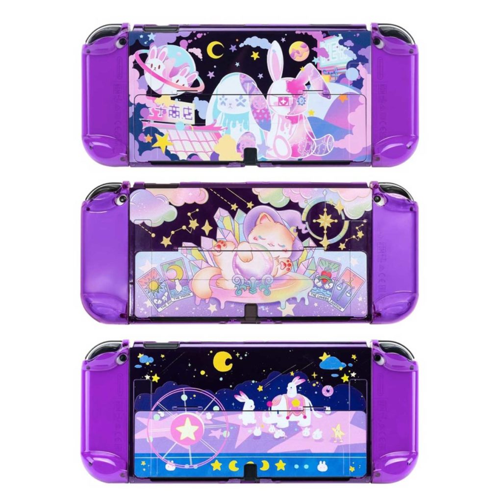 Cute Purple Switch OLED Case Kawaii Fairy Tale Switch OLED Covers - RegisBox