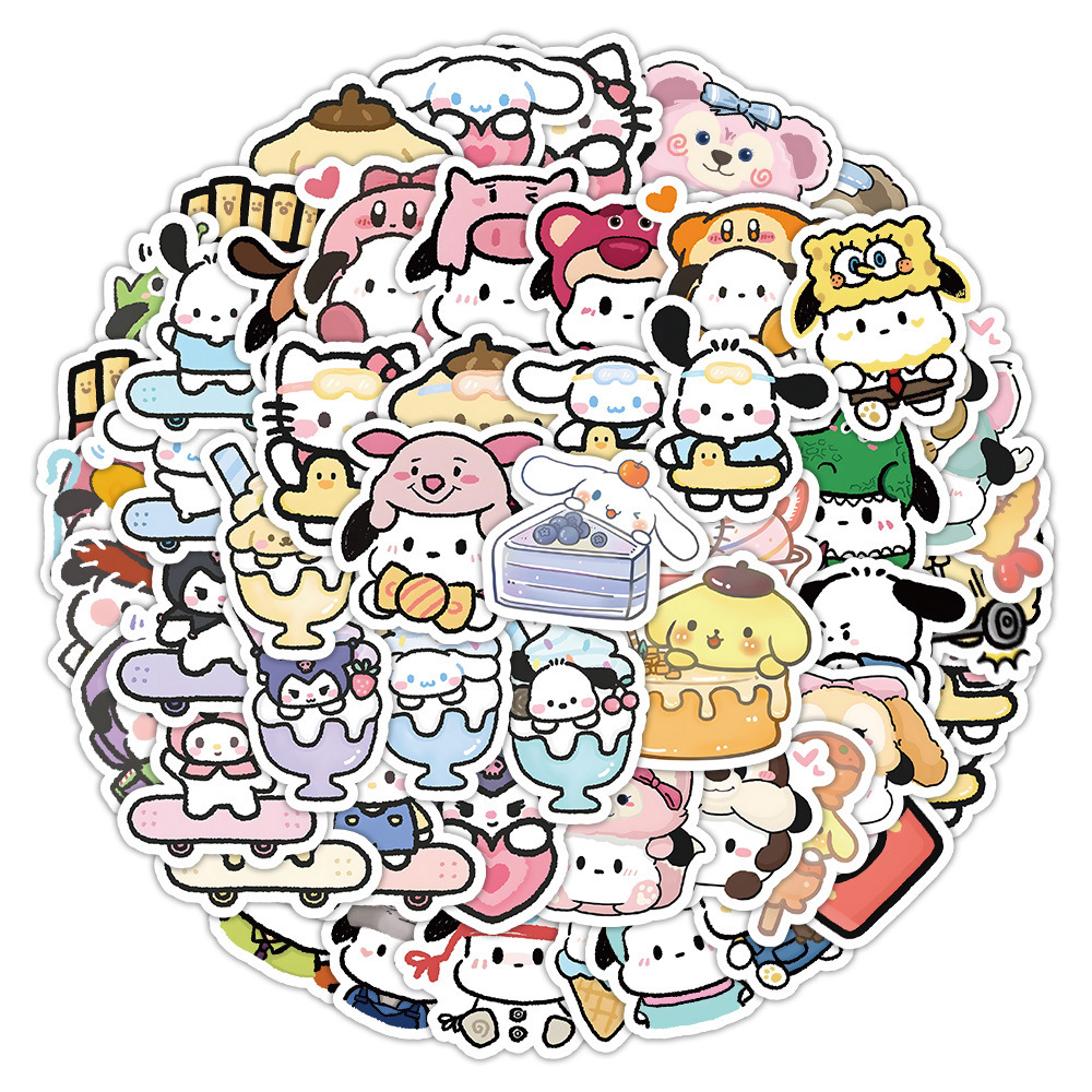 100pcs Cute KT Sticker Toys for Girls Kawaii Stickers Cute Sticker Pack  Cartoon Stickers Notebook Laptop Skin Decoration Sticker