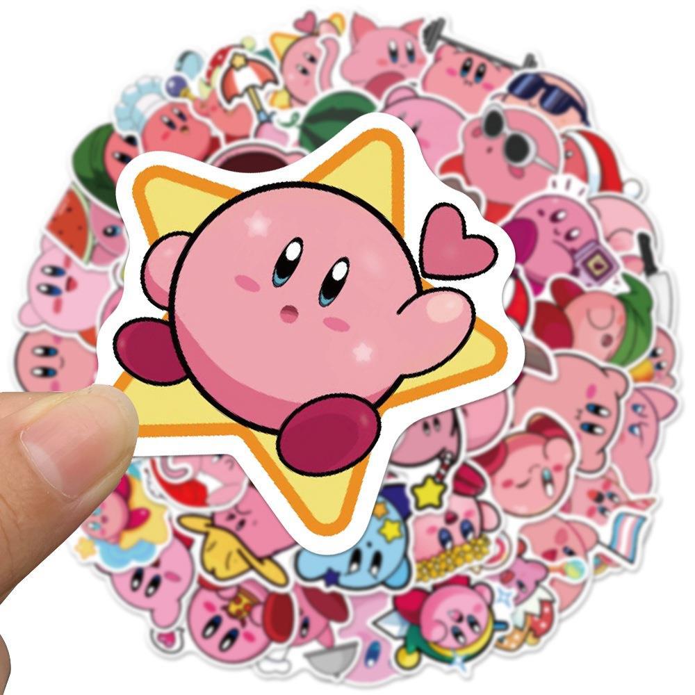 50PCS Kirby Stickers Cute Kirby Luggage Decals Waterproof Kawaii Pink -  RegisBox
