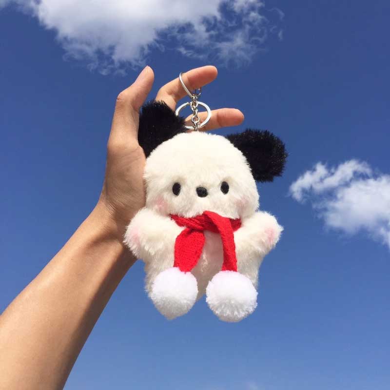 Skindy 10cm Puppy Keychain Soft Lovely Mini Hoodie Dog Doll Plush Toy  Ornament PP Cotton Stuffed Animal Key Ring Backpack Pendant Girls Gift