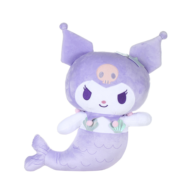 Official 19in Plush Toys Cute Mermaid Plushie Hello Kitty Melody Stuffed Animals - Kuromi Purple