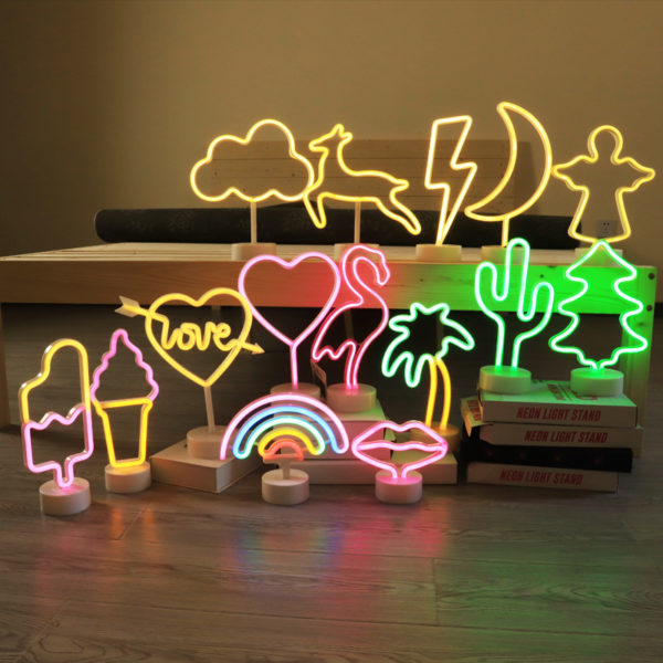Fire Neon LED Night Lights Pyro Flame Desktop Lamp - RegisBox