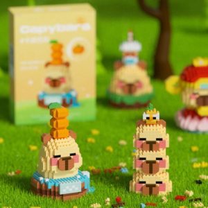 Fortivae Capybara Mini Building Blocks Set, 1498 PCS Mattoncini da Costruzione, Cuore di Coccole Rosa Capibara Set di Mattoncini da Costruzione, Regalo per Adulti e Bambini 12 + Anni