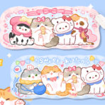 Kawaii Cat Gaming Mouse Mat Pastel Ragdoll Cat Desk Mat