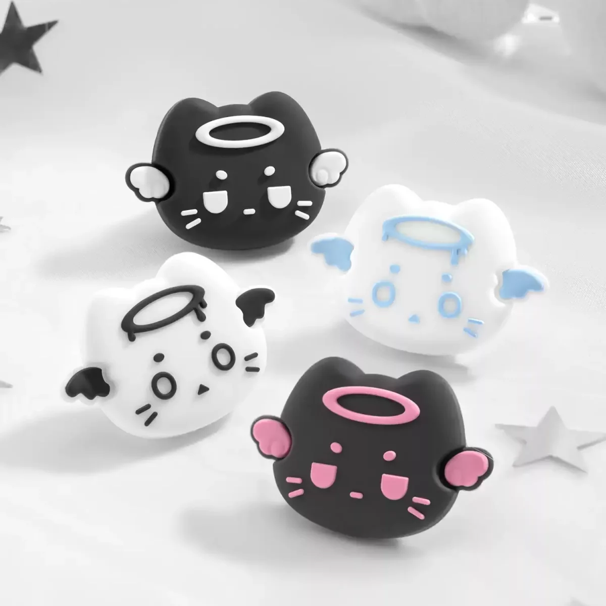 NS2 Angel Cat Thumb Grips for Switch 2 Joy Con Silicone (2) RegisBox -